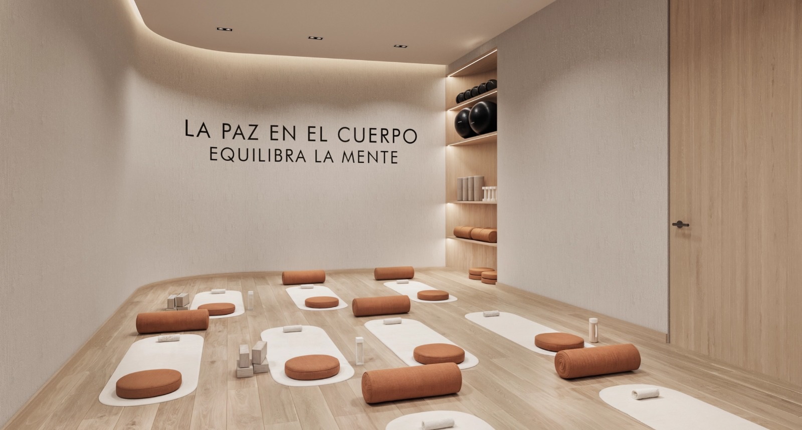 Espacio de wellness del desarrollo · BLUE Bosque Real · 155 m²