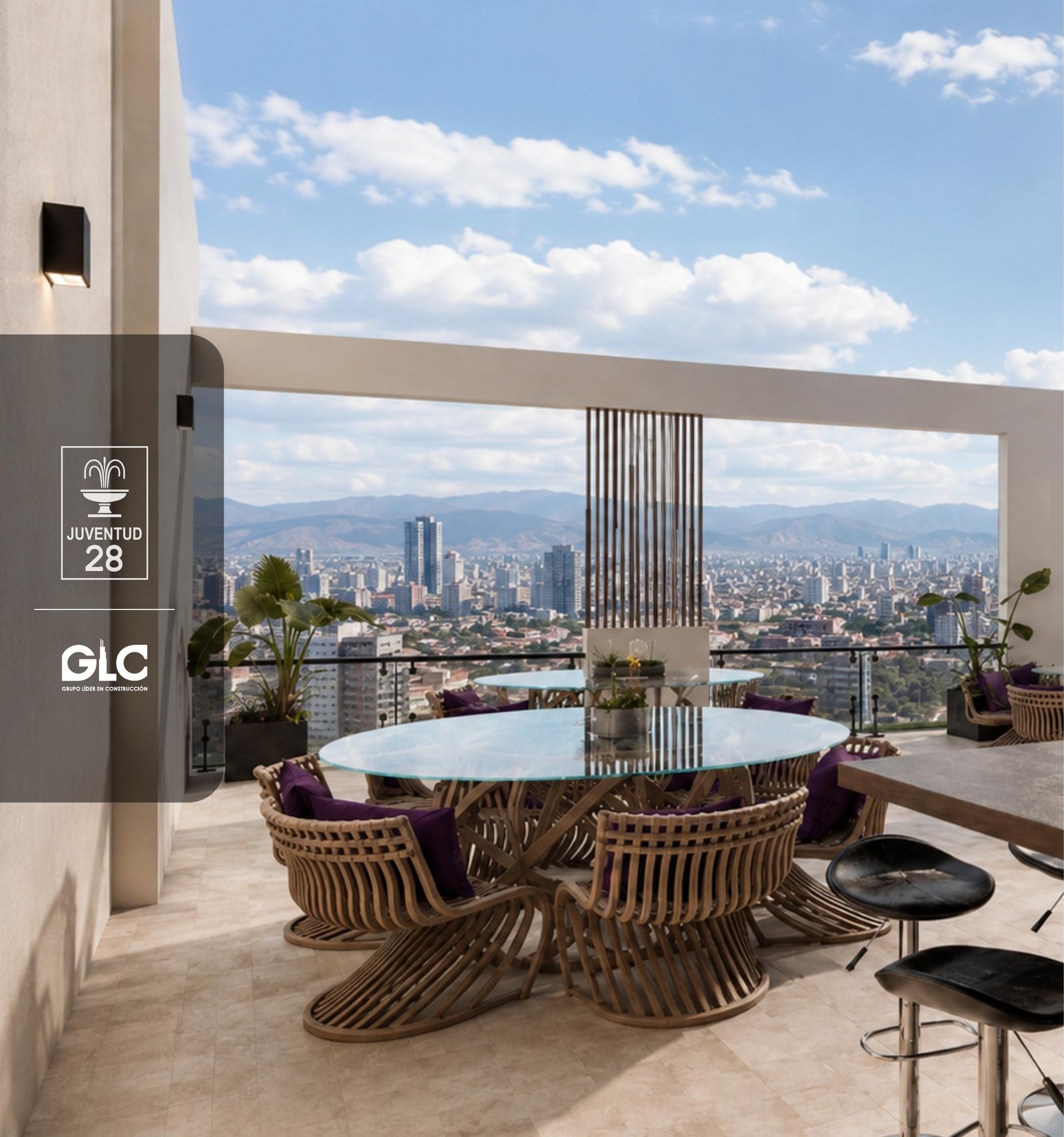 Roof garden con vista panorámica a la ciudad en Pirámides 56