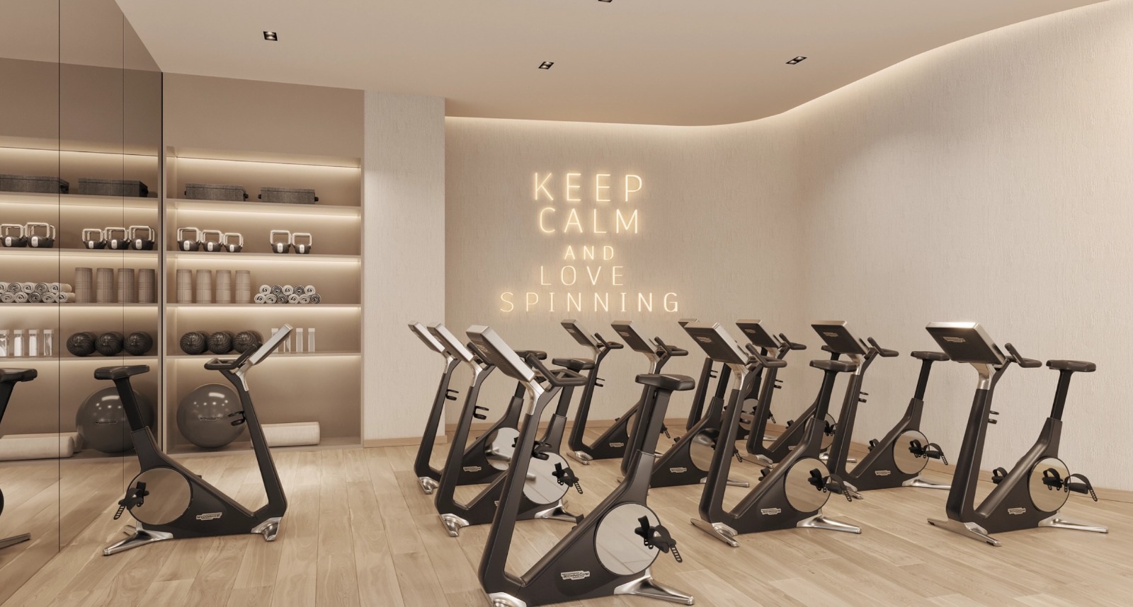 Salón de spinning del desarrollo · BLUE Bosque Real · 155 m²