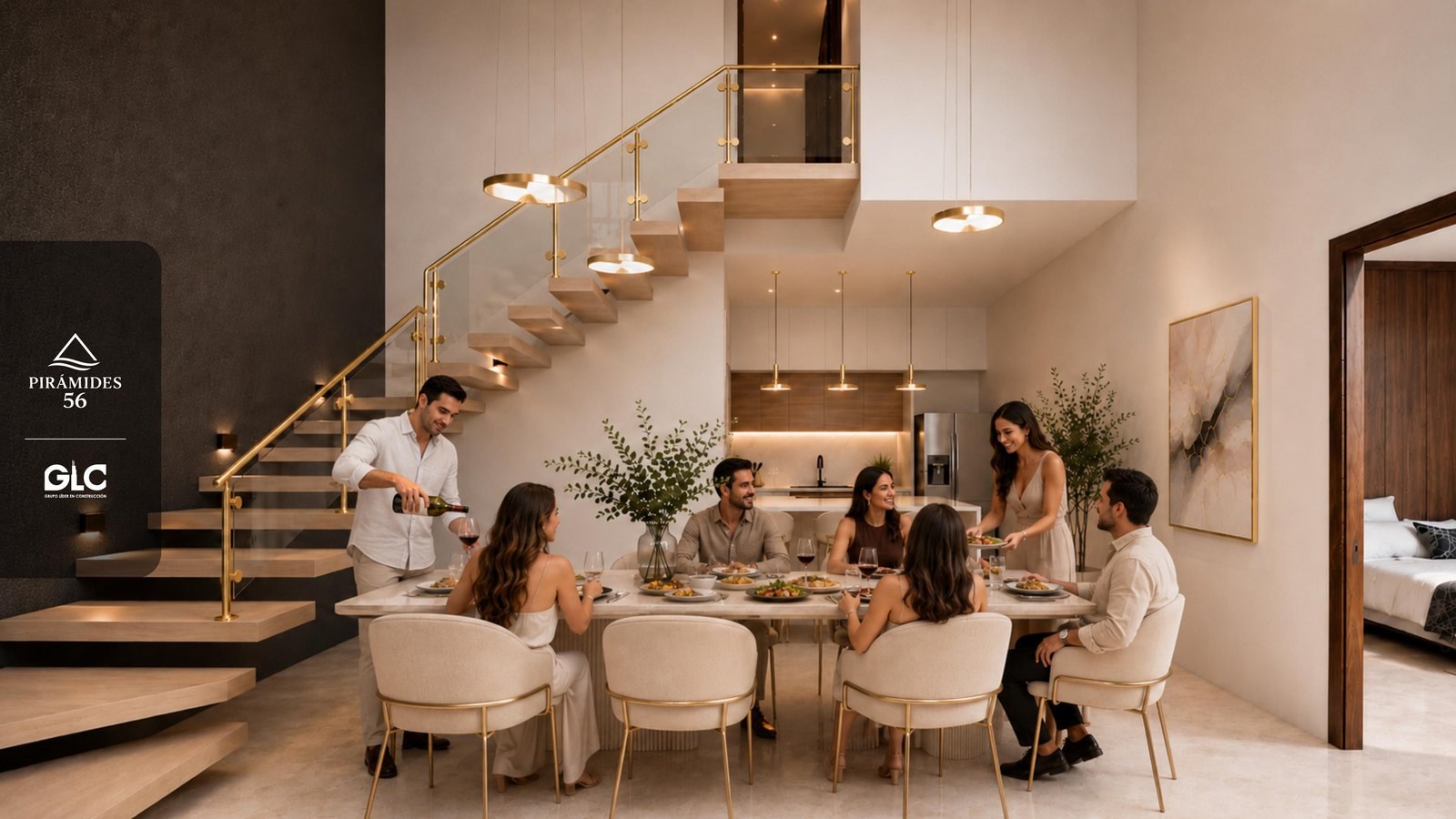 Interior de penthouse de dos niveles en Pirámides 56