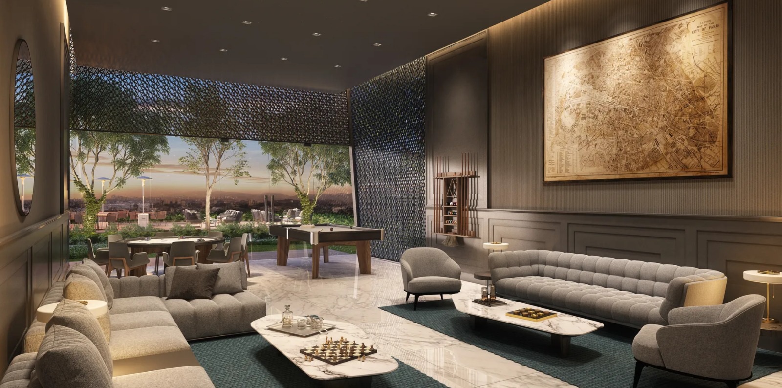 Área de convivencia del desarrollo · BLUE Bosque Real · 155 m²